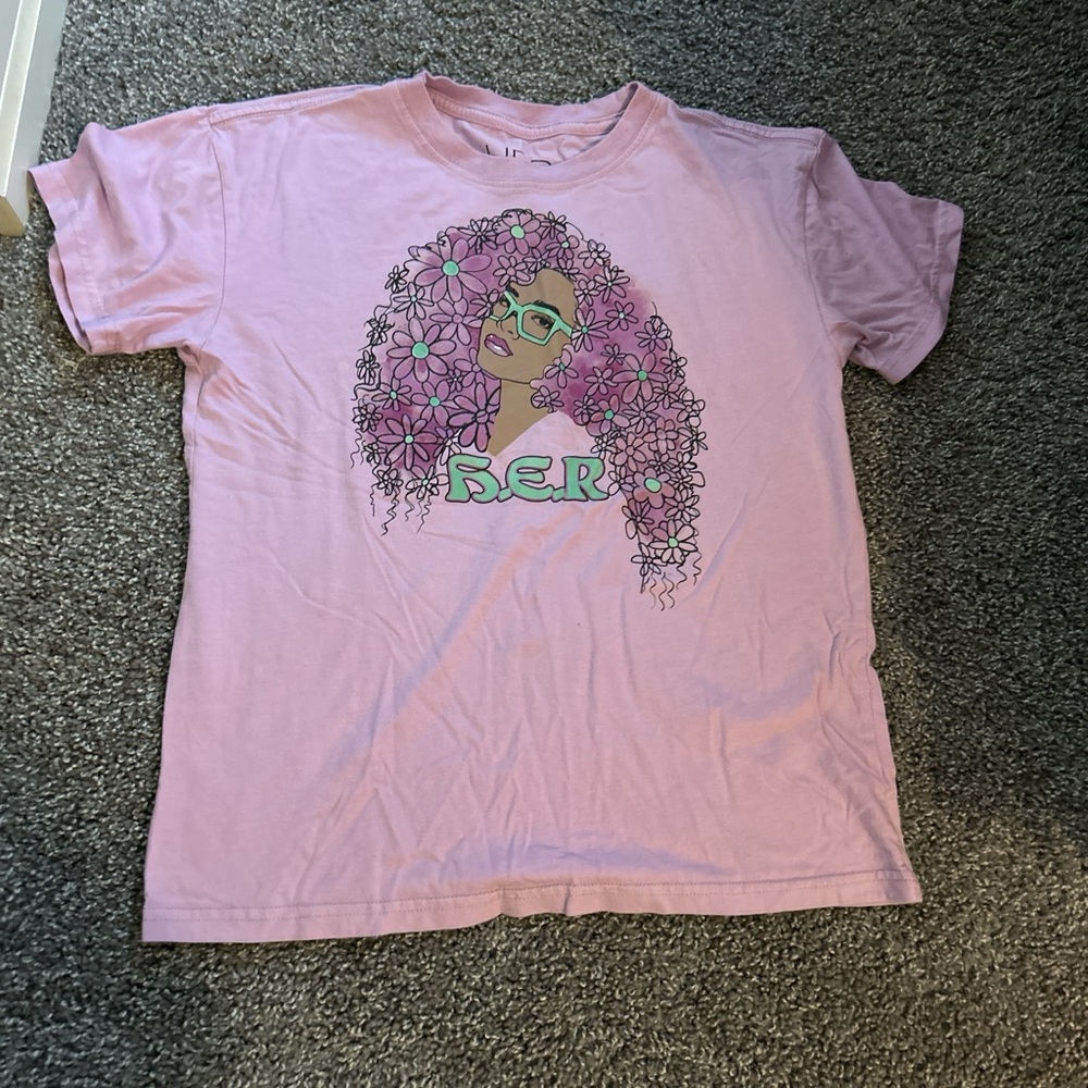Forever 21 Light Pink Floral Graphic Tee